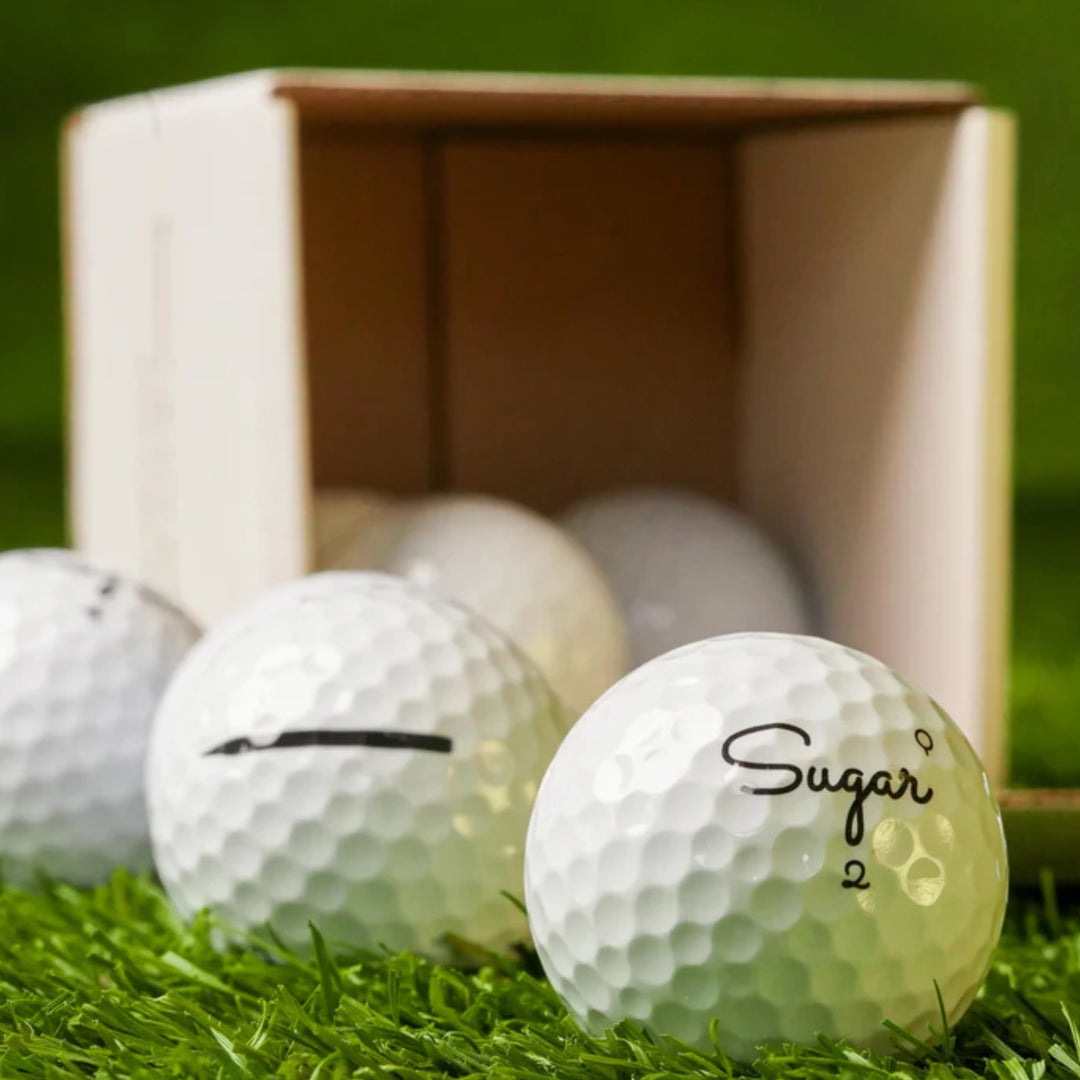 2025 Sugar Golf 'Q' Quad - Premium 4 Piece Urethane Golf Balls - Sugar Lump - (8 balls)