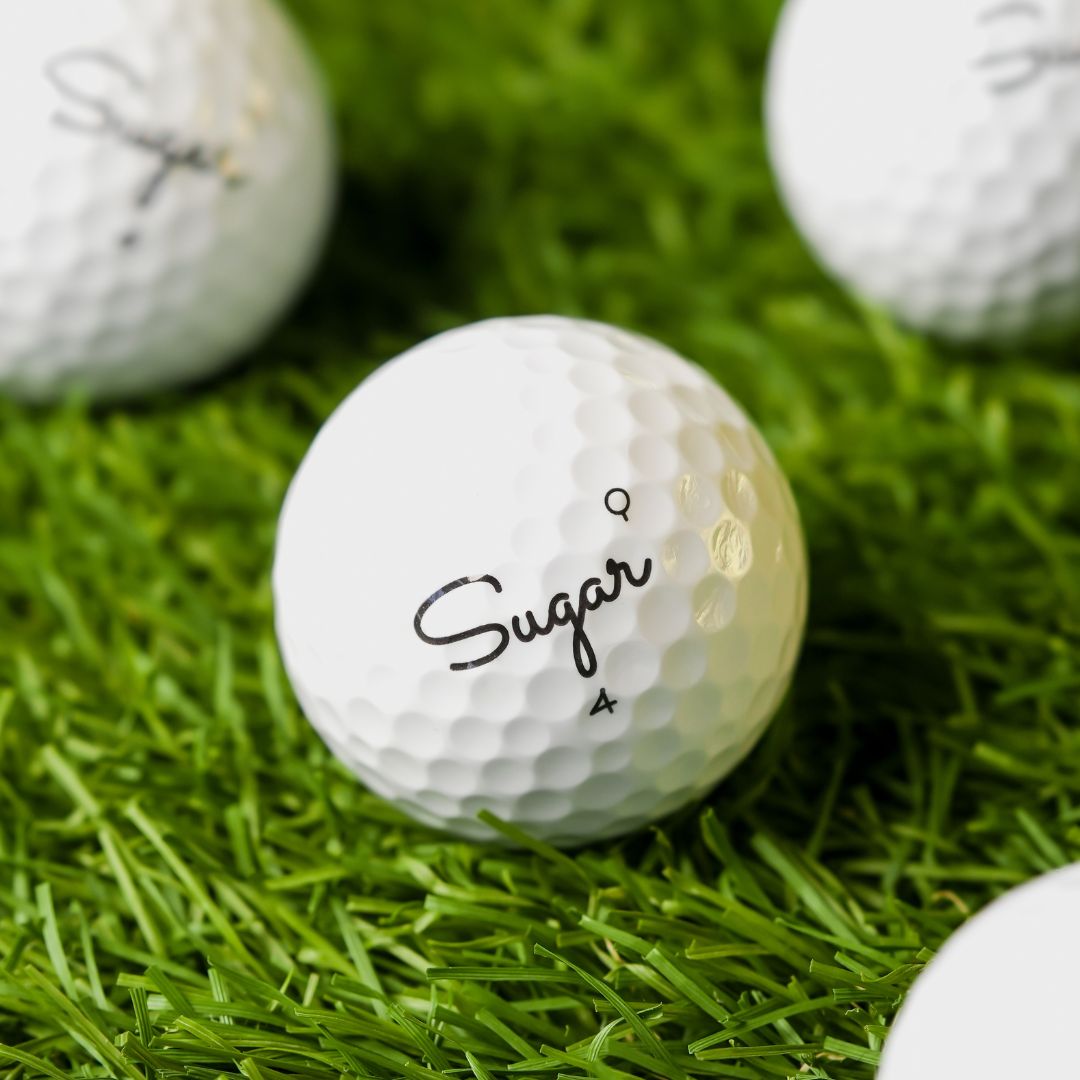 2025 Sugar Golf 'Q' Quad - Premium 4 Piece Urethane Golf Balls - Sugar Lump - (8 balls)