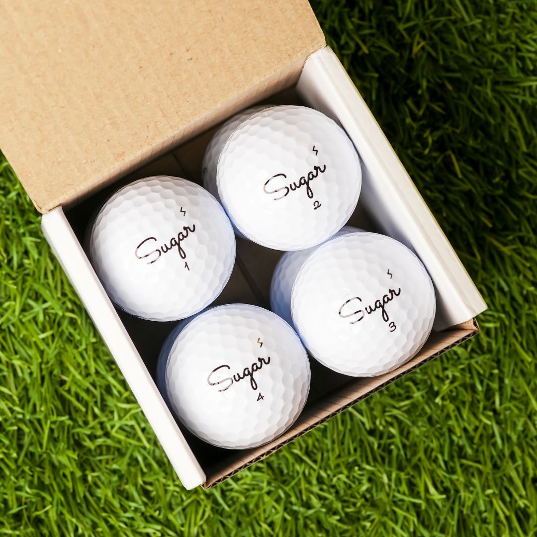 2025 Sugar Golf 'S' Soft - Premium 2 Piece Surlyn Golf Balls - Sugar Lump - (8 balls)