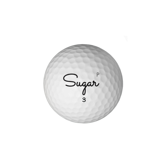 2025 Sugar Golf 'P' Pure - Premium 3 Piece Urethane Golf Balls - Sugar Lump - (8 balls)