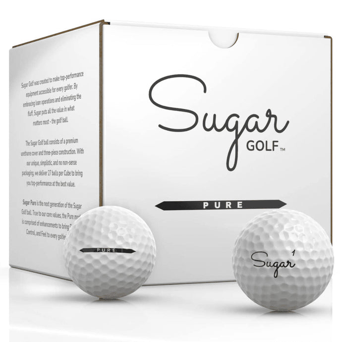 2023 Sugar Pure - Premium Golf Balls - Single Cube (27 balls)