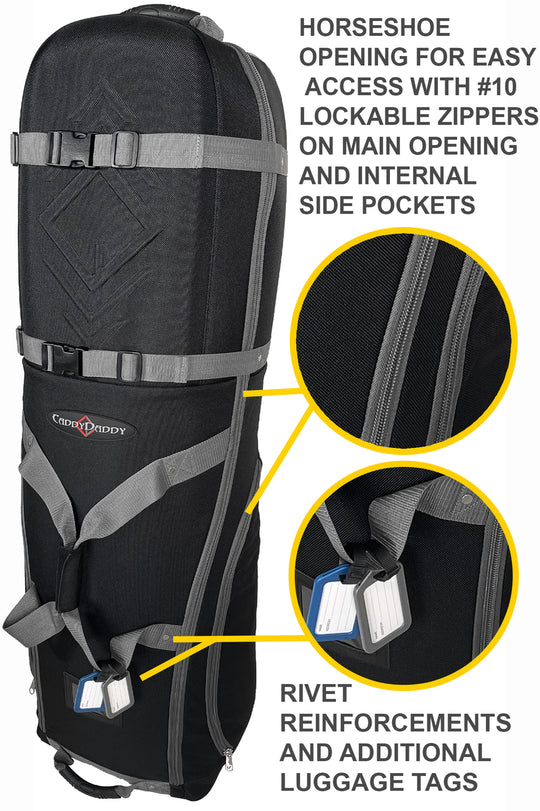 CaddyDaddy Defender Golf Travel Bag with North Pole Club Protector