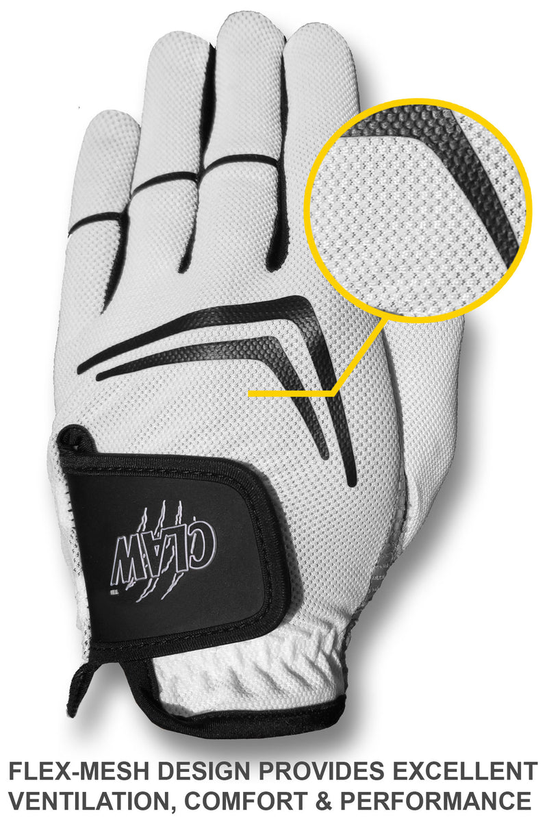 Men’s White CaddyDaddy Claw Golf Glove